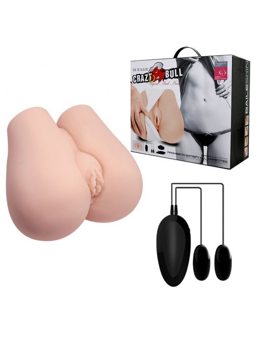 Реалистичный мастурбатор с вибрацией и двумя тоннелями - вагиной и анусом - Baile - в Жуковском купить с доставкой