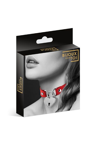 Красный чокер с замком в форме сердца - Bijoux Pour Toi - купить с доставкой в Жуковском