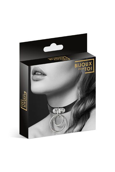 Черный чокер с двумя кольцами - Bijoux Pour Toi - купить с доставкой в Жуковском