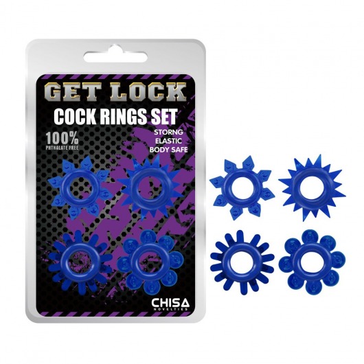 Набор из 4 синих колец Get Lock - Chisa - в Жуковском купить с доставкой