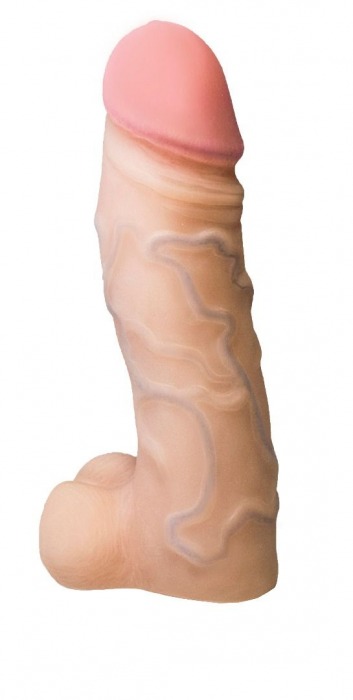 Реалистичная насадка с мошонкой REAL Standard - 15,5 см. - LOVETOY (А-Полимер) - купить с доставкой в Жуковском