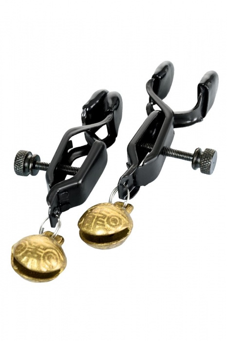 Черно-золотистые зажимы для сосков TOYFA Theatre - ToyFa - купить с доставкой в Жуковском