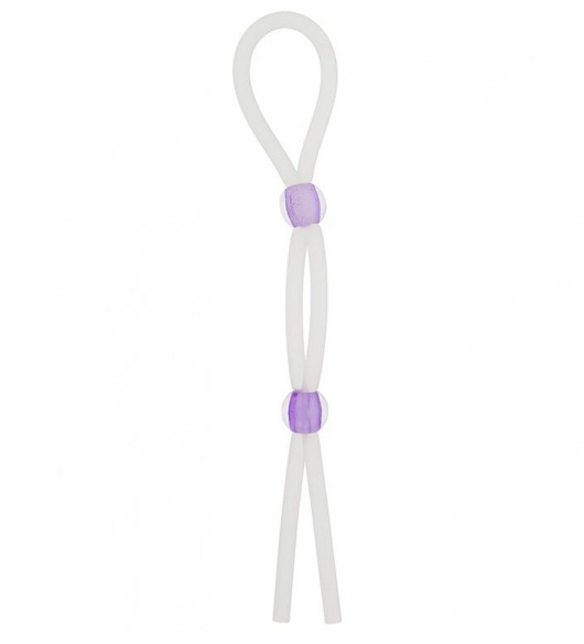 Прозрачное эрекционное кольцо-лассо SILICONE LASSO COCK RING DUAL BEADS - NMC - в Жуковском купить с доставкой