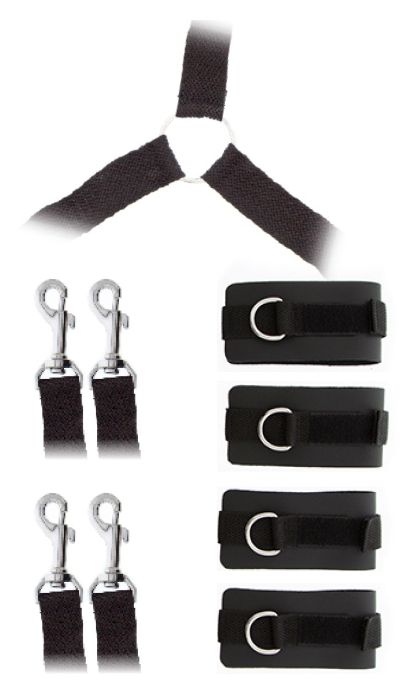 Комплект наручников и поножей LUXURIOUS BED RESTRAINT CUFF SET - Blush Novelties - купить с доставкой в Жуковском
