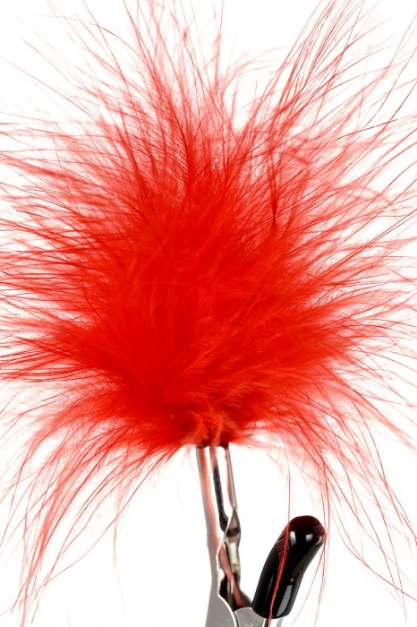 Зажимы для сосков с красным пухом Theatre - ToyFa - купить с доставкой в Жуковском