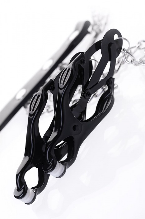 Черно-серебристые зажимы для сосков с кольцом для пениса TOYFA Metal - ToyFa - купить с доставкой в Жуковском