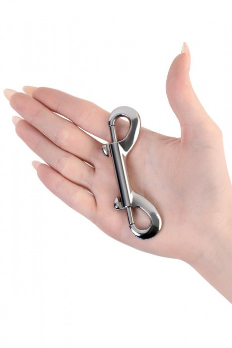 Серебристый двухсторонний карабин TOYFA Metal - ToyFa - купить с доставкой в Жуковском